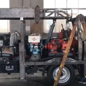 2017山東濰坊宏達(dá)鉆機(jī)三輪式勘探鉆機(jī)廠內(nèi)測(cè)試